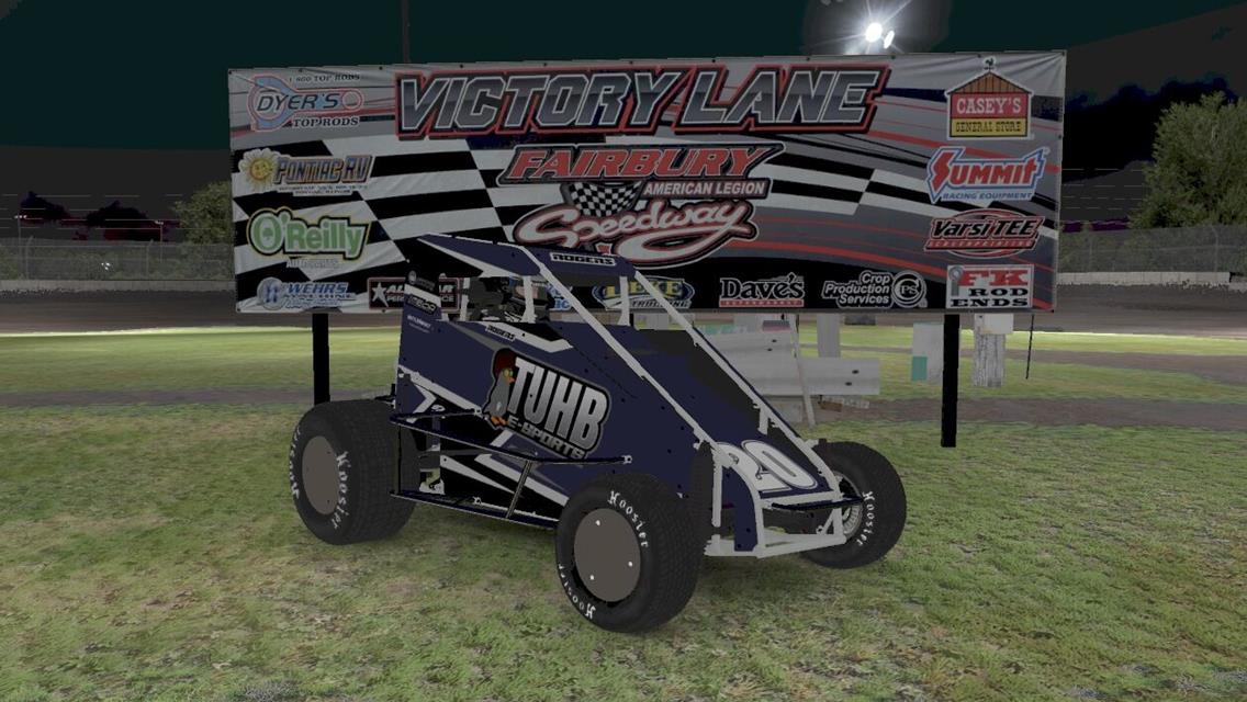 Rogers Flawless at Fairbury in POWRi Midget iRacing Event