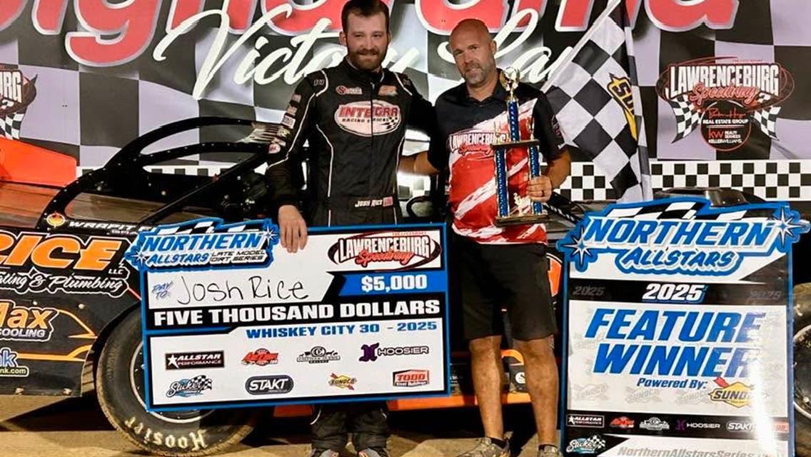 Josh Rice clinched the Northern All Star Late Model Series title with a $5,000 victory at Lawrenceburg Speedway on Saturday, September 13.
