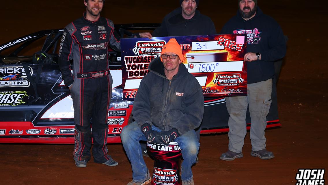 Clarksville Speedway (Clarksville, TN) – Tuckasee Toilet Bowl Classic – February 28th-March 1st, 2025. (Josh James Artwork)