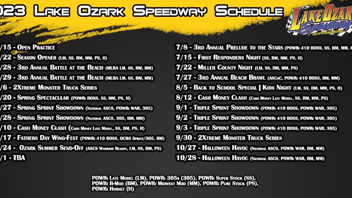 Action-Packed Season Schedule Slated for Lake Ozark Speedway in 2023