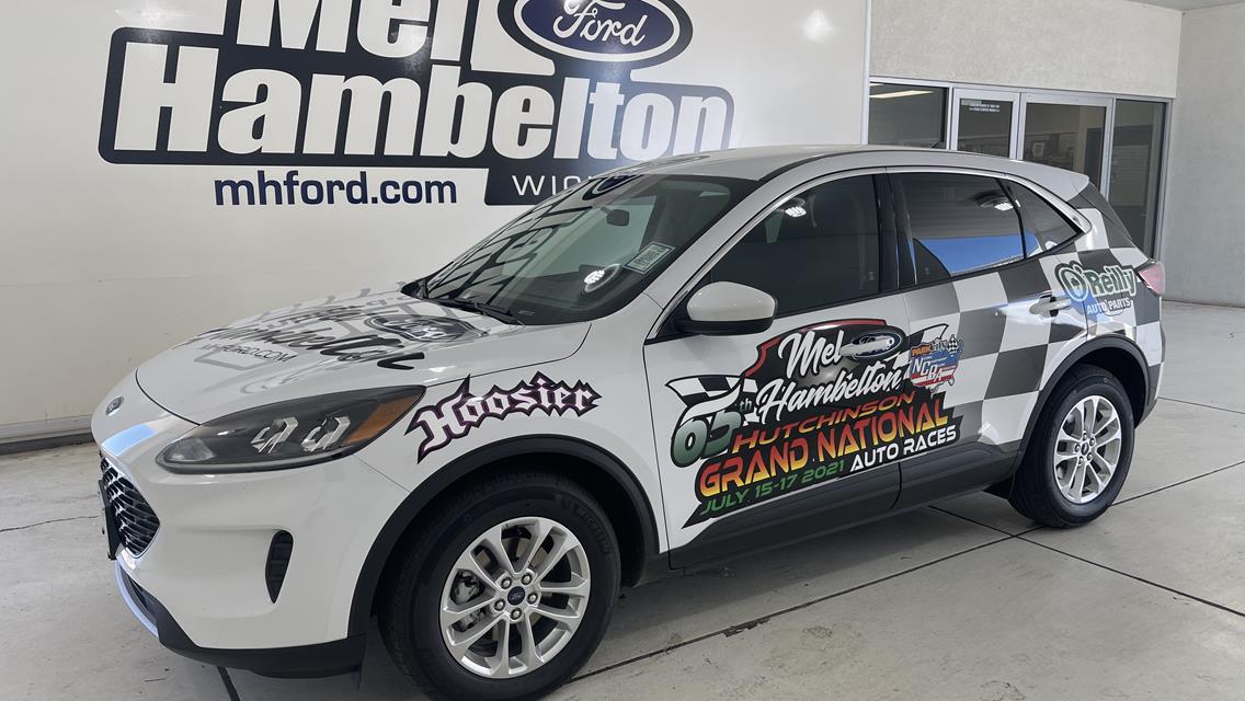 WIN THIS 2021 FORD ESCAPE FROM MEL HAMBELTON FORD AT THE O&#39;REILLY AUTO PARTS 65th HUTCHINSON GRAND NATIONAL AUTO RACES PRESENTED BY MEL HAMBELTON FORD