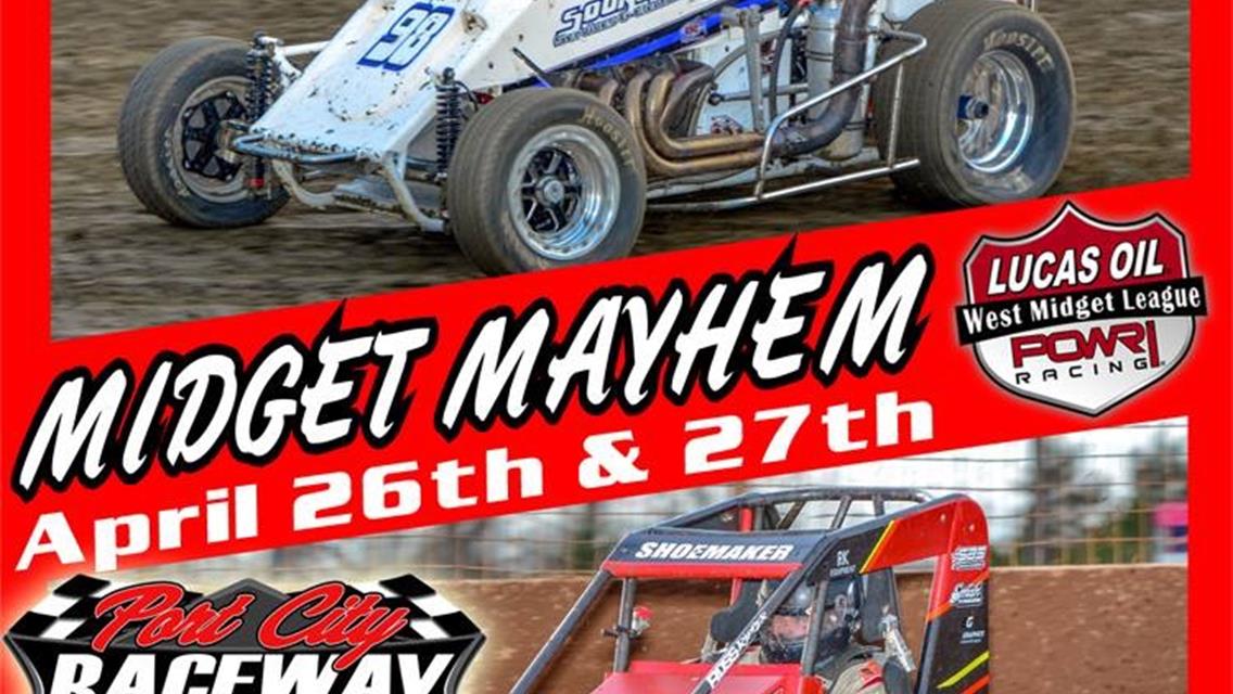 POWRi WEST HEADING FOR MIDGET MAYHEM AT CREEK COUNTY AND PORT CITY