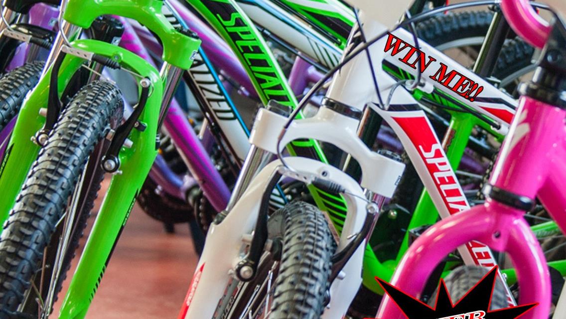 CALLING ALL KIDS! MEGA BIKE GIVEAWAY SATURDAY, MAY 28 AT MACON SPEEDWAY!!!