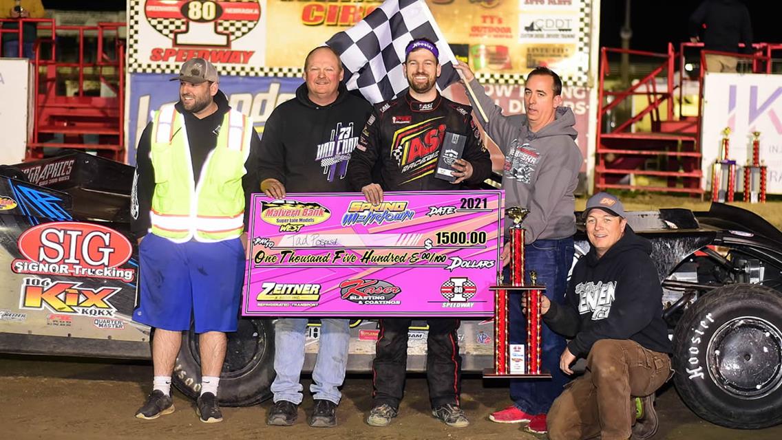 Tad Pospisil opens 2021 season with win at I-80 Speedway in Spring Meltdown