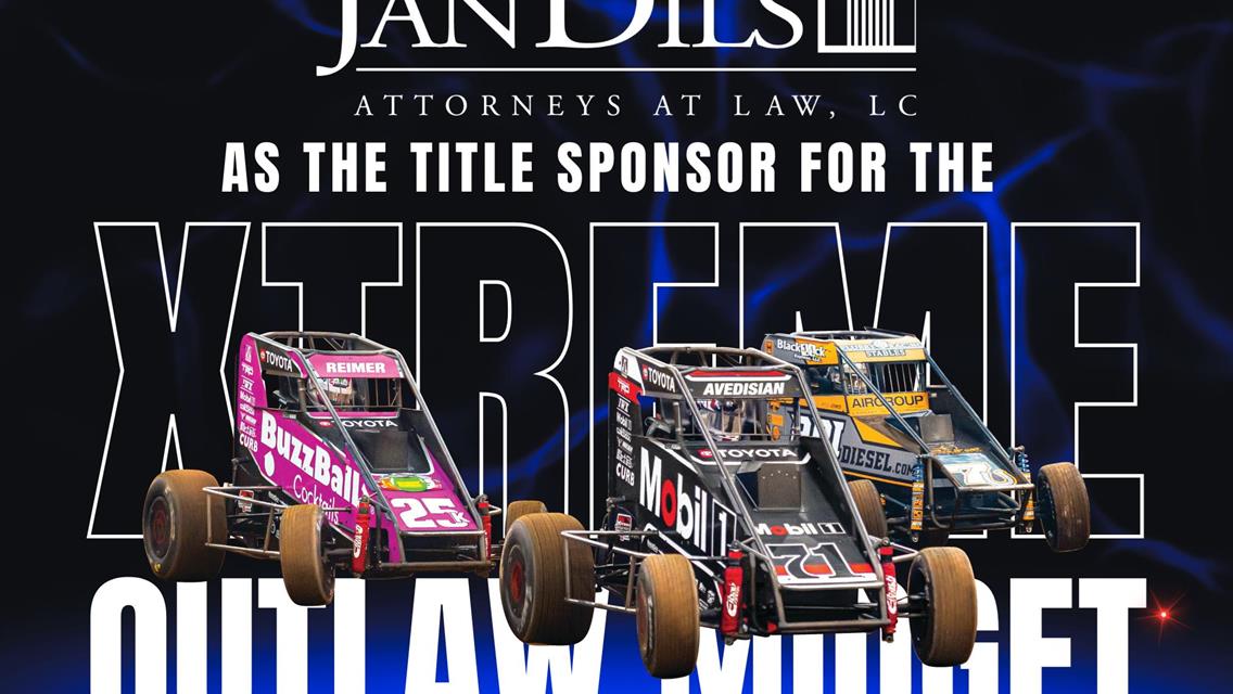 Jan Dils, Attorneys at Law signs as Title Sponsor for Xtreme Outlaw Midget Series Race on July 28