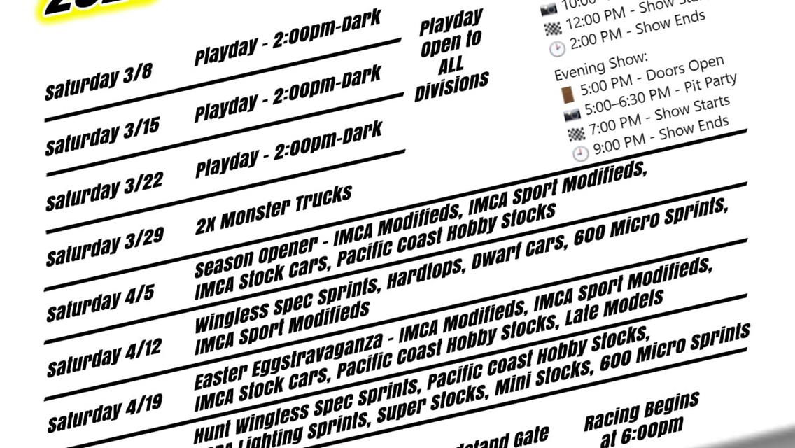 Antioch Speedway Releases Schedule for It&#39;s 65th Championship Season