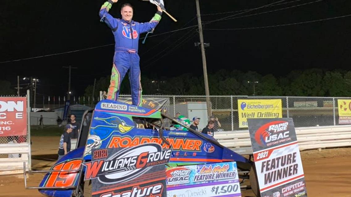 Drevicki Returns to USAC East Coast Victory Lane at Williams Grove