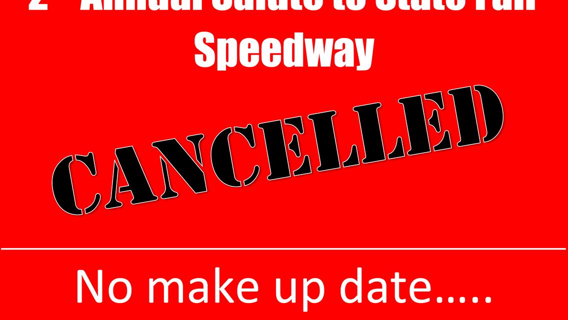 Weekend races canceled due to wet ground and more rain...