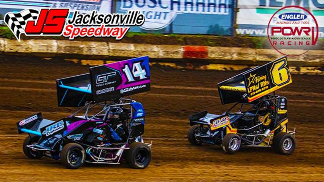 Rain Soaks POWRi 600cc Outlaw Micro Feature at Jacksonville Speedway