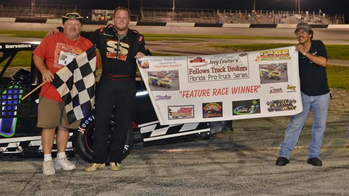 Darvalics dominates truck feature at Desoto Speedway