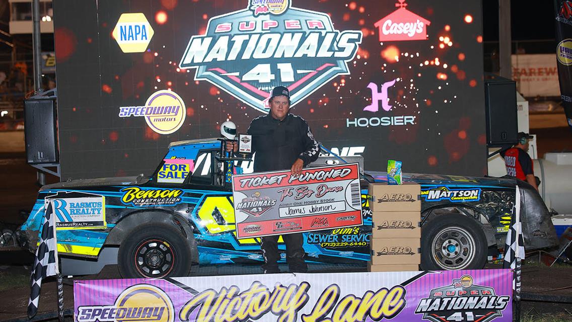Johnson’s run for the record book highlights a  record Super Nationals night for Hobby Stocks