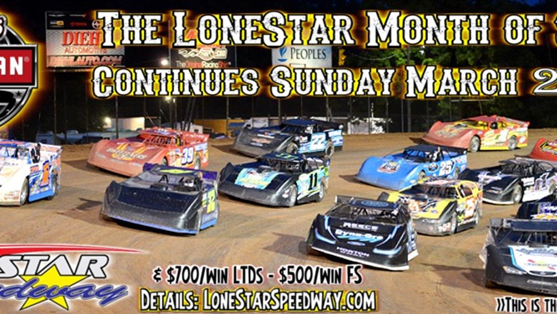 THANK YOU LoneStar World of Outlaws FANS &amp; RACE TEAMS on March 3! NEXT UP: WORLD of OUTLAWS LATE MODEL SERIES, SUNDAY MARCH 26th 6pm!