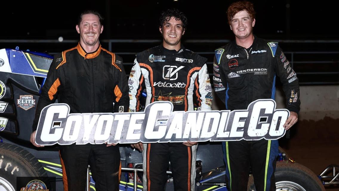 Anton Hernandez and Wyatt Burks Win in POWRi Elite Non-Wing OK-TX Border Battle