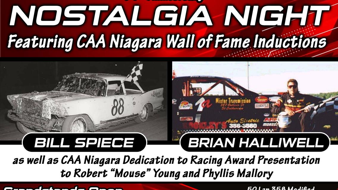 CAA Niagara Wall of Fame Highlights Merrittville’s Annual Nostalgia Night July 23rd