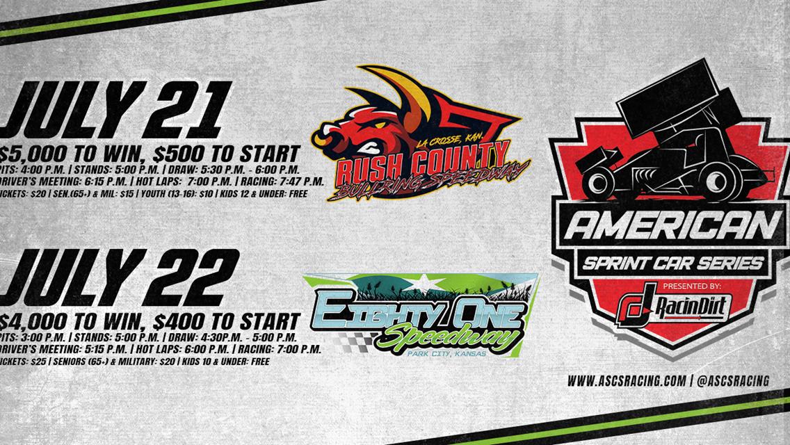 Rush County and 81-Speedway Combine for $9,000 To Win This Weekend For the American Sprint Car Series