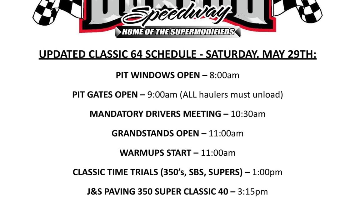 Friday Portion of Classic Weekend 64 Cancelled; Saturday to Run Under Adjusted Schedule