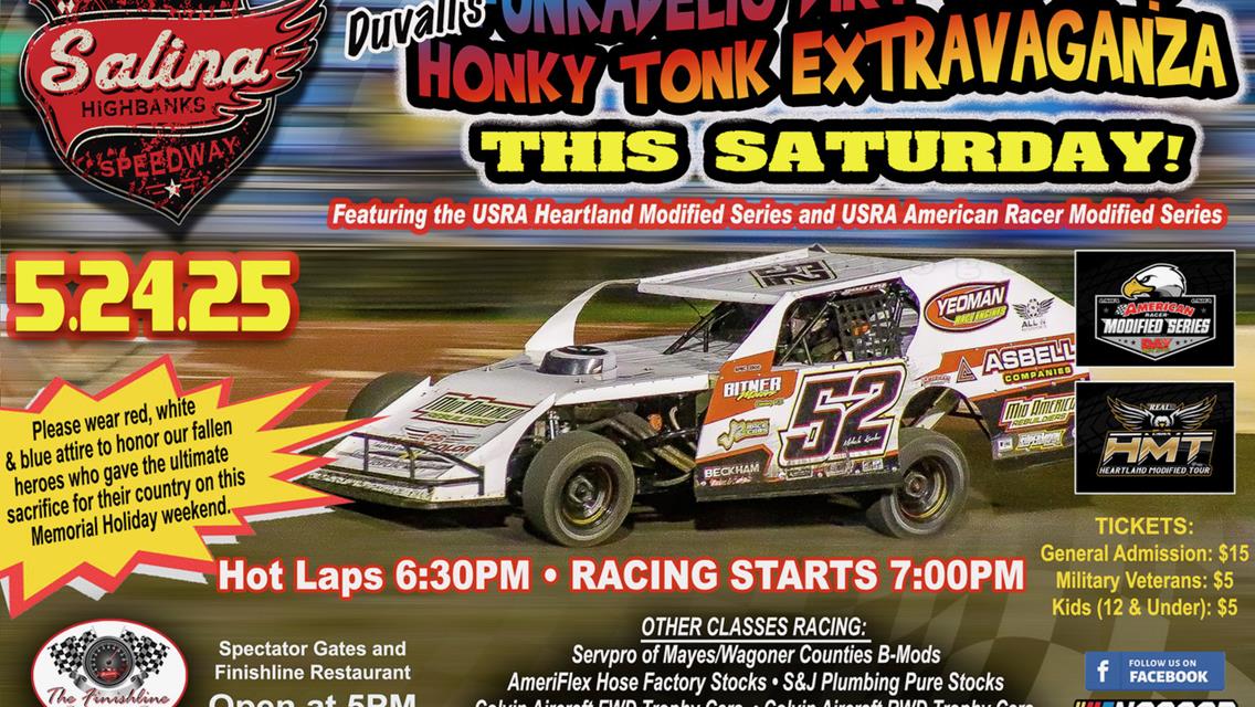 JOE DUVALL&#39;s FUNKADELIC DIRT TRACK AND HONKY TONK EXTRAVAGANZA THIS SATURDAY!