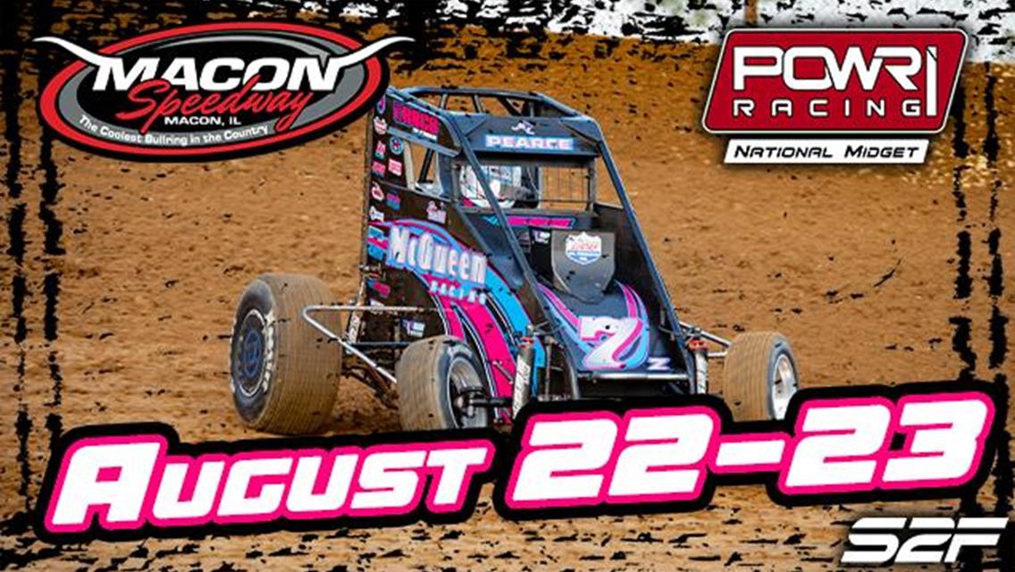 Cornfield Combat August 22-23 at Macon Speedway for POWRi National Midget League