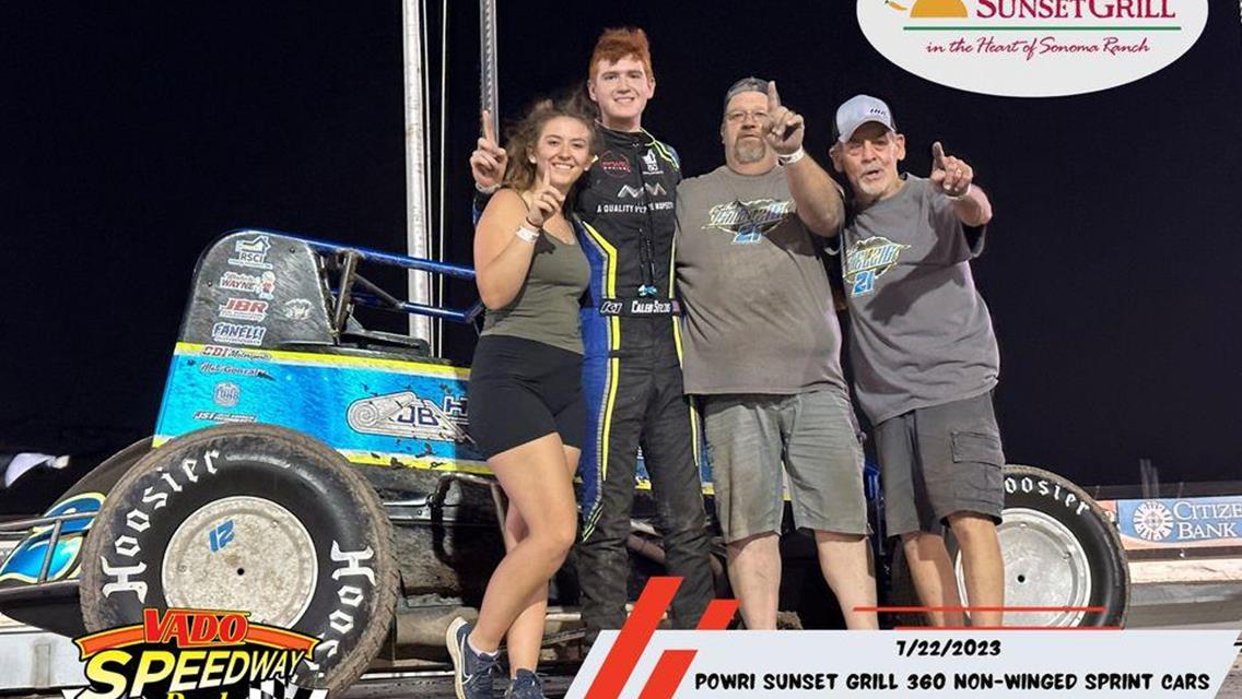 Caleb Stelzig Shines in POWRi NMMRA/Sunset Grill Vado Non-Wing Feature Win