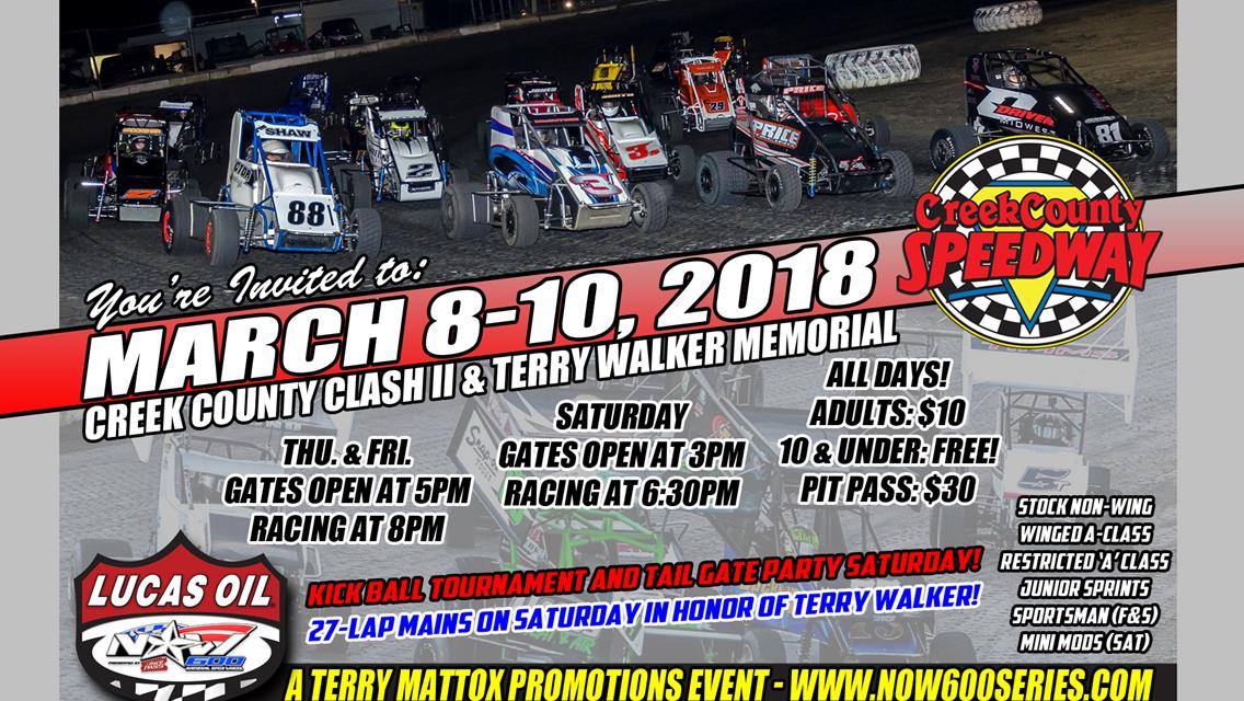 Creek County Clash II and Terry Walker Memorial Format Set for 2018