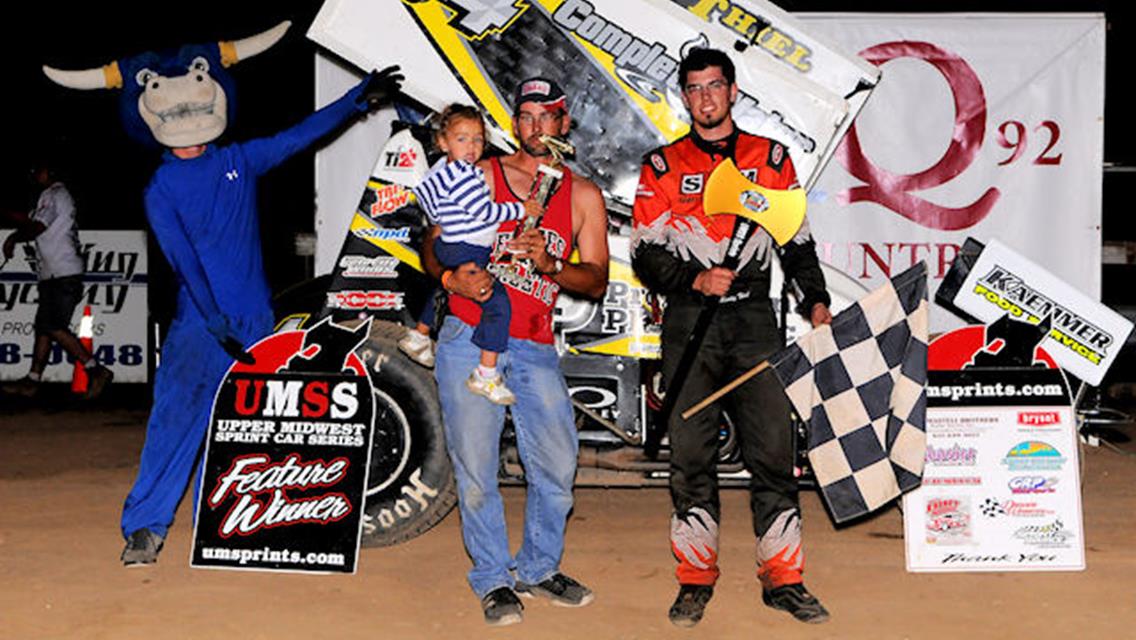 Scotty Thiel in Victory Lane at NCS following his Mighty Axe win September 2.