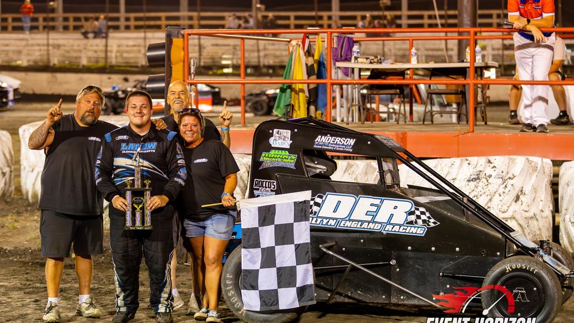 Daltyn England Drives to POWRi IMRA Victory at Macon Speedway