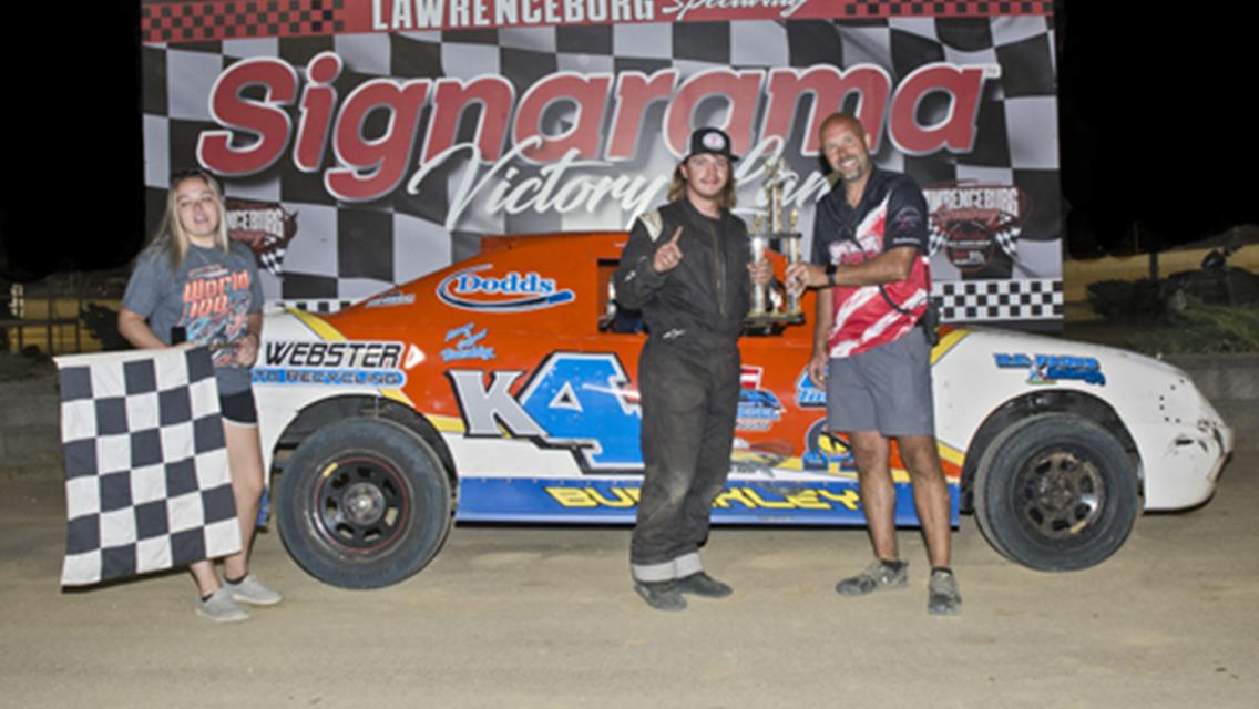 Jameson “Wins One for Gullett” at Lawrenceburg Speedway with Valvoline Americaan Late Model Iron-Man Series Fueled by VP Racing Fuels and Ultimate Hea