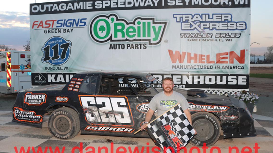 SCHEFFLER SAILS TO CAUTION FREE, OUTAGAMIE OPENER LATE MODEL WIN