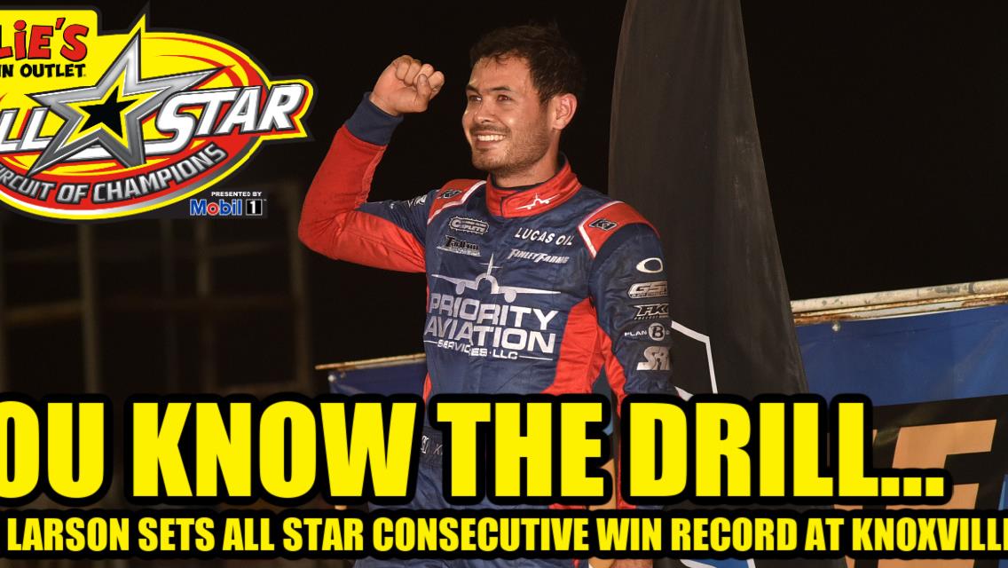 Kyle Larson sets All Star consecutive win record with seventh victory at Knoxville Raceway