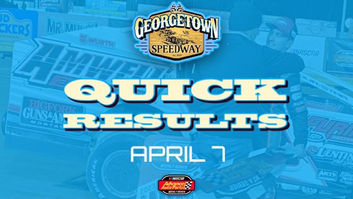 RESULTS SUMMARY â€“ GEORGETOWN SPEEDWAY FRIDAY, APRIL 7, 2023