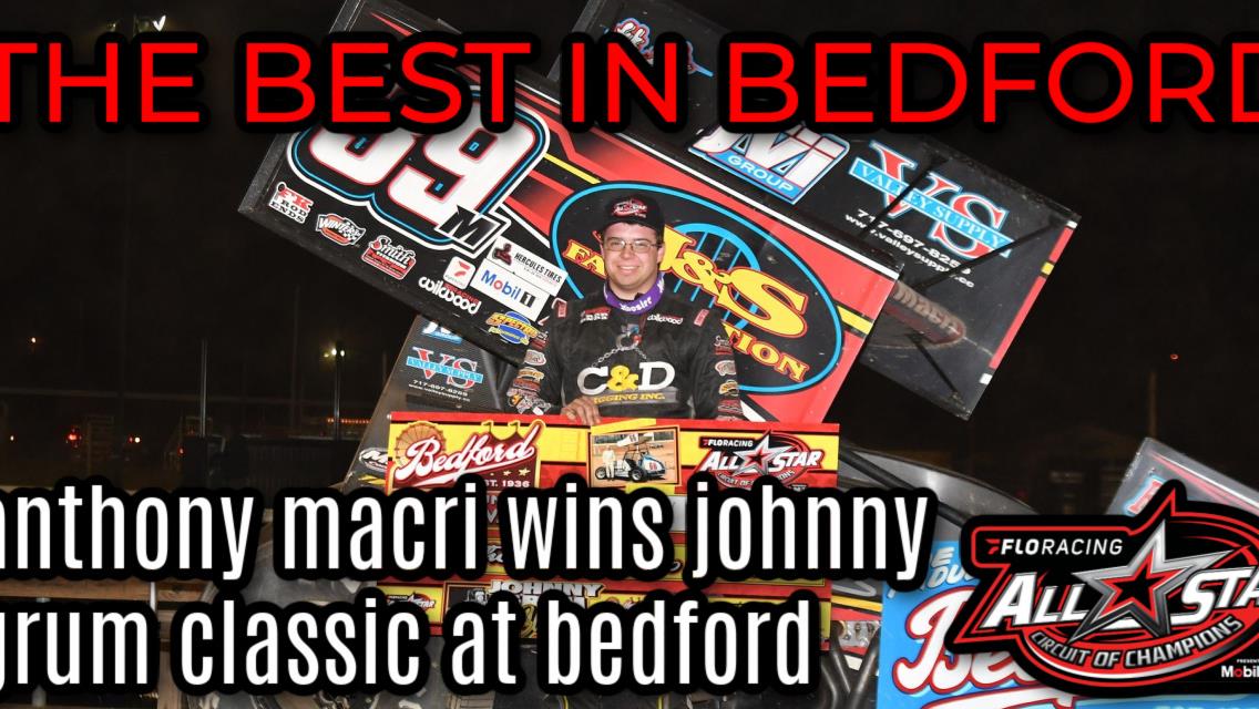 Anthony Macri races by Rico Abreu to claim Johnny Grum Classic at Bedford Speedway