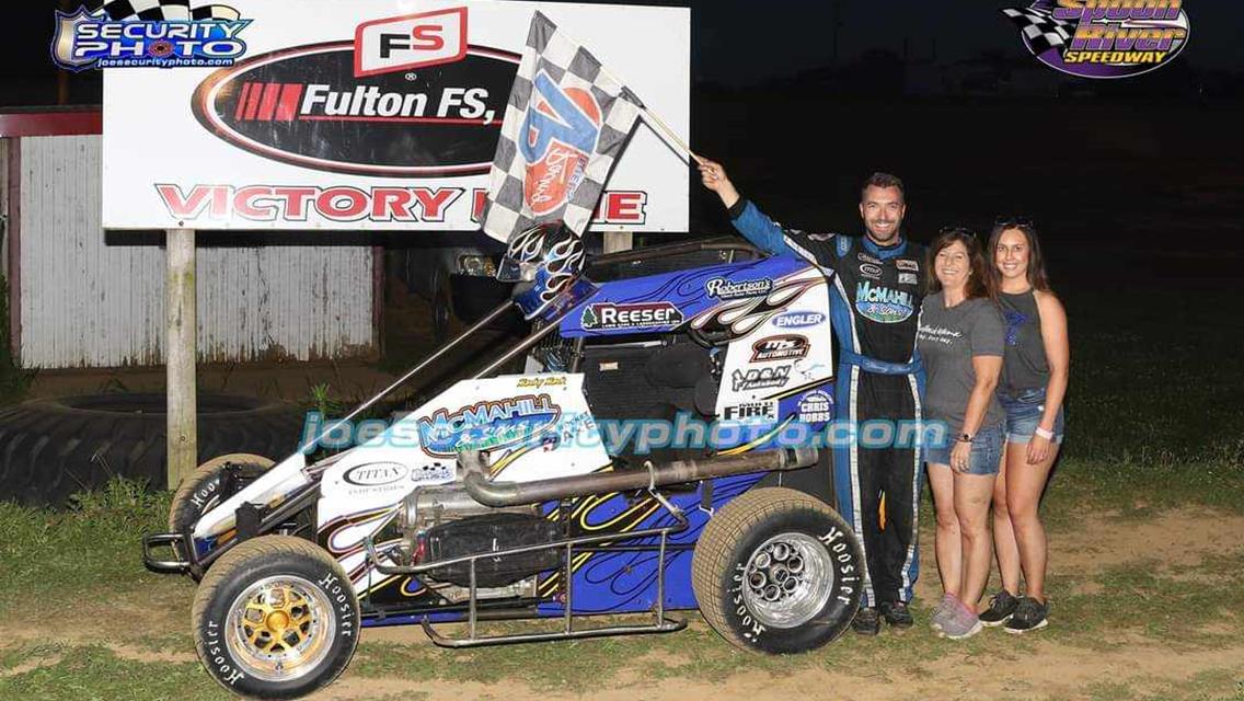 Mark McMahill Matriculates POWRi IMRA Win at Spoon River Speedway