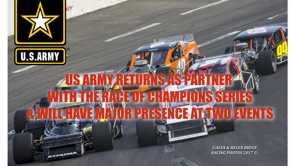 US ARMY RETURNS AS MAJOR PARTNER WITH THE RACE OF CHAMPIONS SERIES AND WILL HAVE MAJOR PRESENCE AT TWO EVENTS