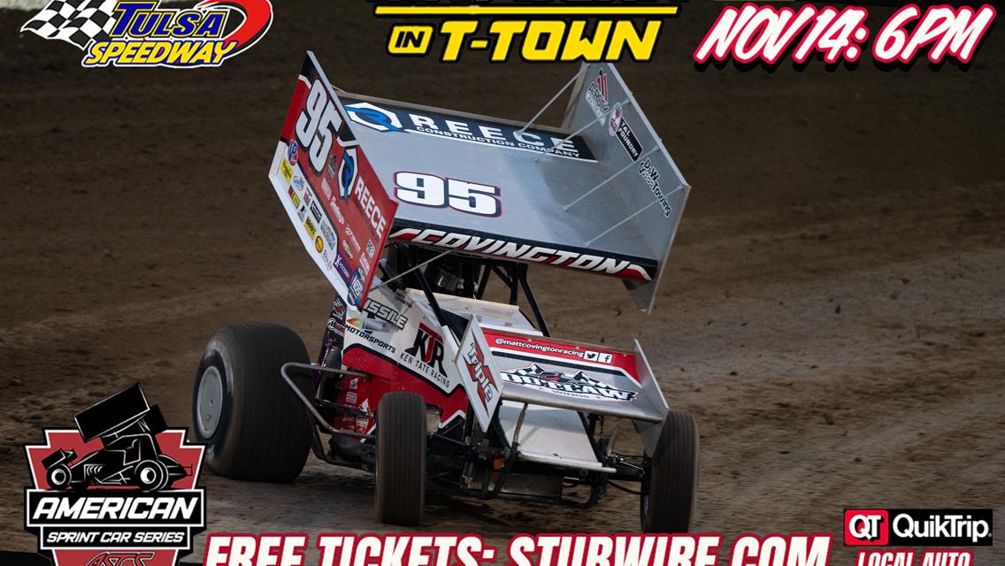 Matt Covington looking for First Win of the Season at Tulsa Speedway Nov 14