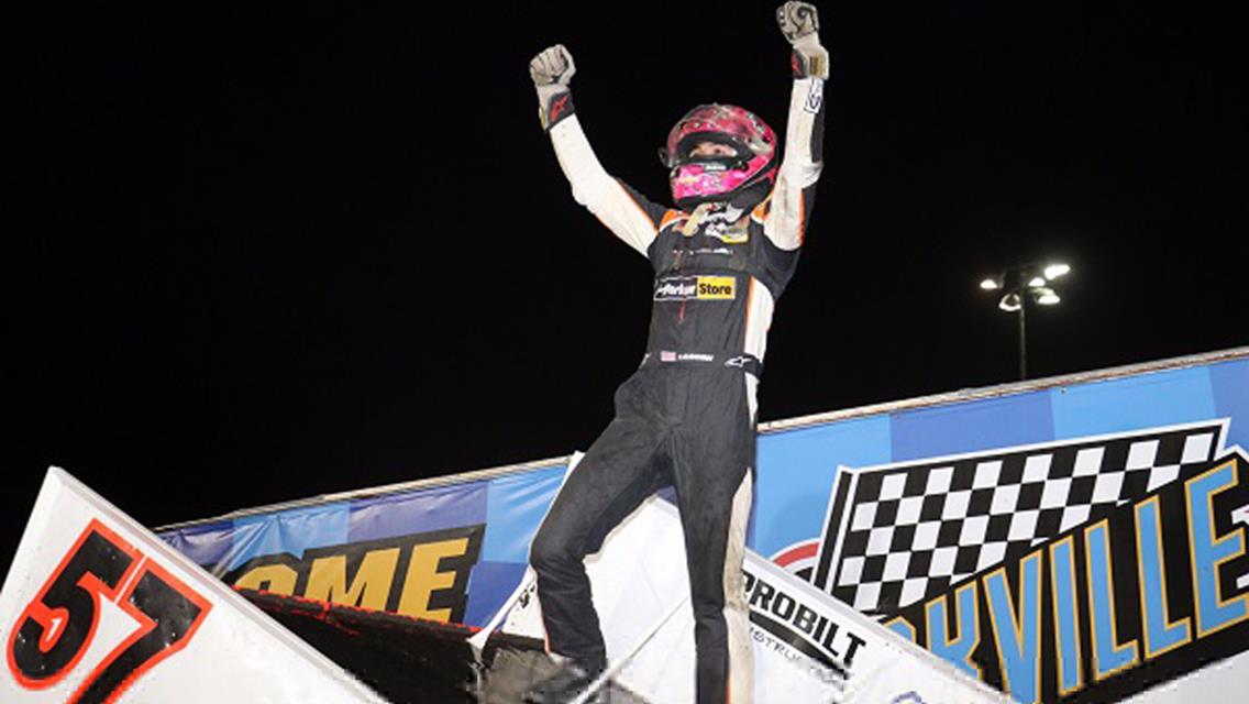 Larson takes Knoxville Nationals opener