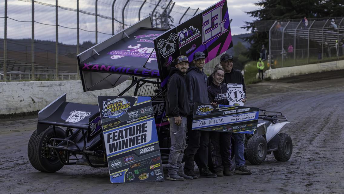 Brayden Brookshire,  Xan Miller, Shane Kerrigan, Landon Pruett win at Grays Harbor Raceway.