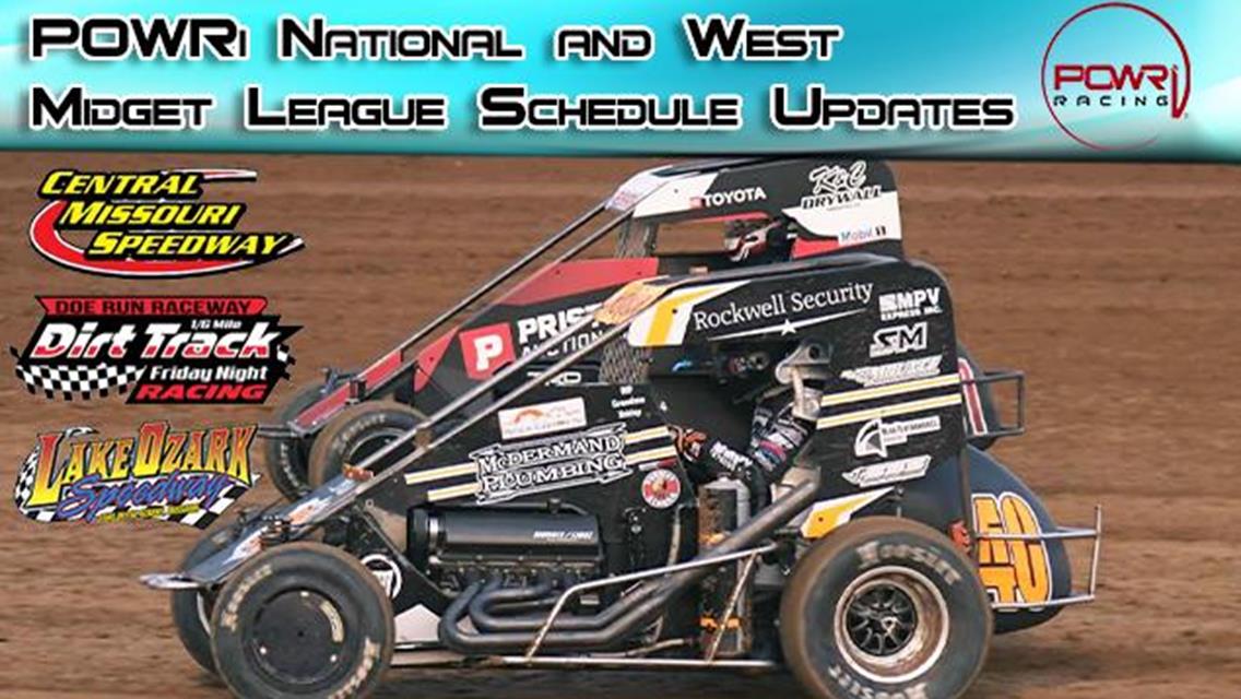 POWRi National &amp; West Midget Leagues Schedule Updates