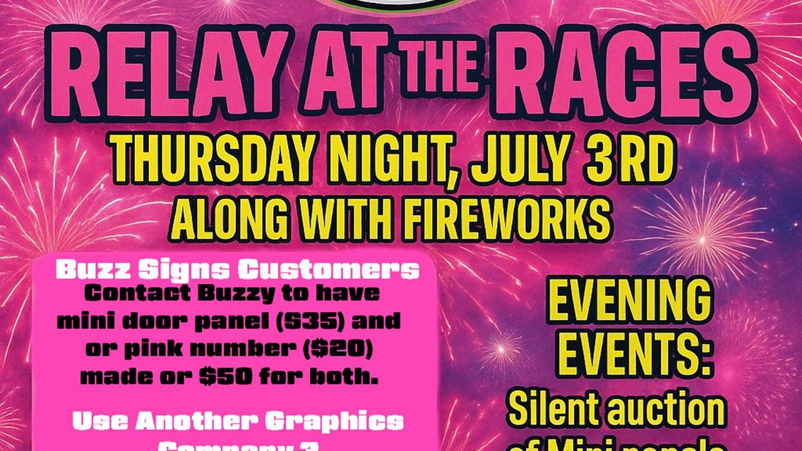 Relay at the Races Event Added To Firecracker Special July 3rd