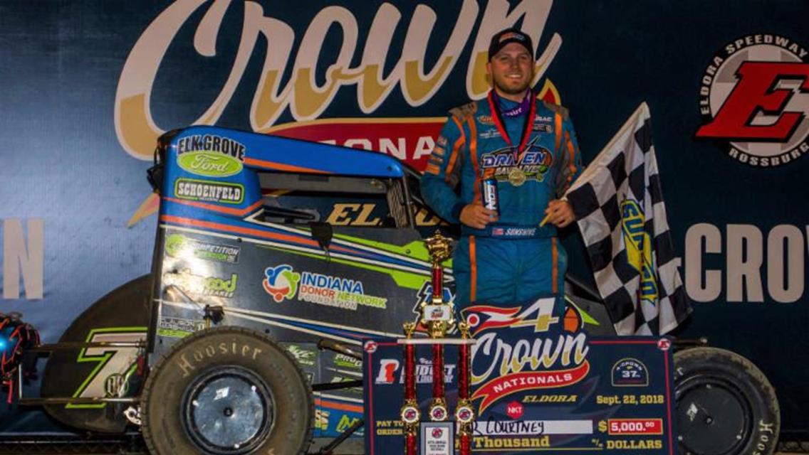 Courtney Doubles Up at Four Crown Nationals – Ready for Three-Race USAC Sprint Car Set this Weekend