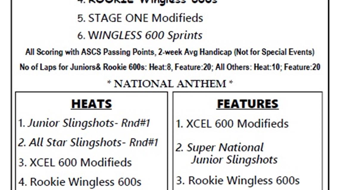 6/10/23 Slingshot Super National, $500 to Win (w/24 cars), Gen Adm Special: Pack the Car $20