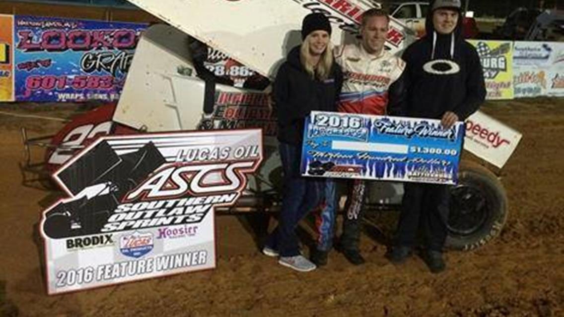 Bergman Scores Second Straight Win, Pair of Podiums with ASCS Southern Outlaw Sprints