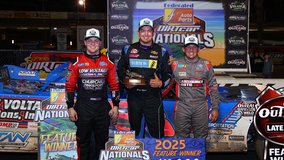 Volusia Speedway Park (De Leon Springs, FL) – World of Outlaw Late Model Series – DIRTcar Nationals – February 10th-15th, 2025. (Josh James Artwork)