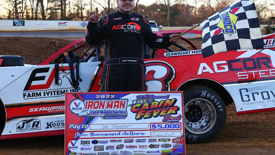 Sam Seawright Scores 2022 Cabin Fever Valvoline Iron-Man Late Model Southern Series Opener at Boyd’s Speedway