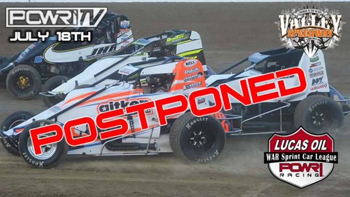 Valley Speedway Postpones POWRi WAR King of Kansas City