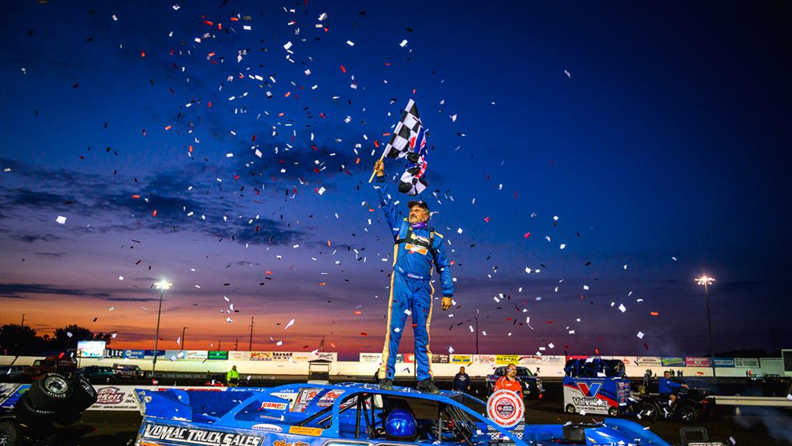 Dennis Erb Jr flies WOO Late Model checkers at Jackson