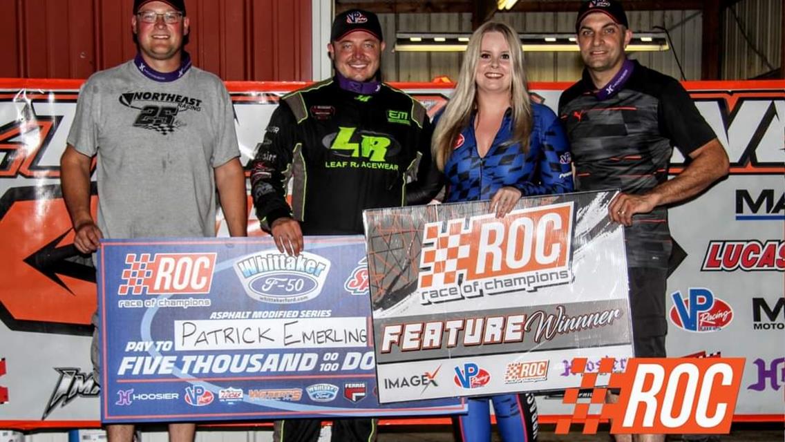 PATRICK EMERLING RUNS TO RACE OF CHAMPIONS MODIFIED SERIES WIN  IN $5,000-TO-WIN BILLY WHITTAKER FORD “F-50” AT SPENCER SPEEDWAY