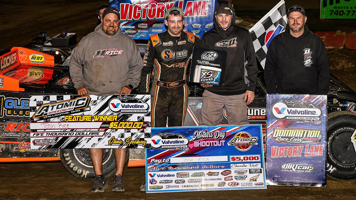 Josh Rice won the Valvoline American Late Model Iron-Man Series Fueled by VP Racing Fuels event at Atomic Speedway on Saturday, May 10.