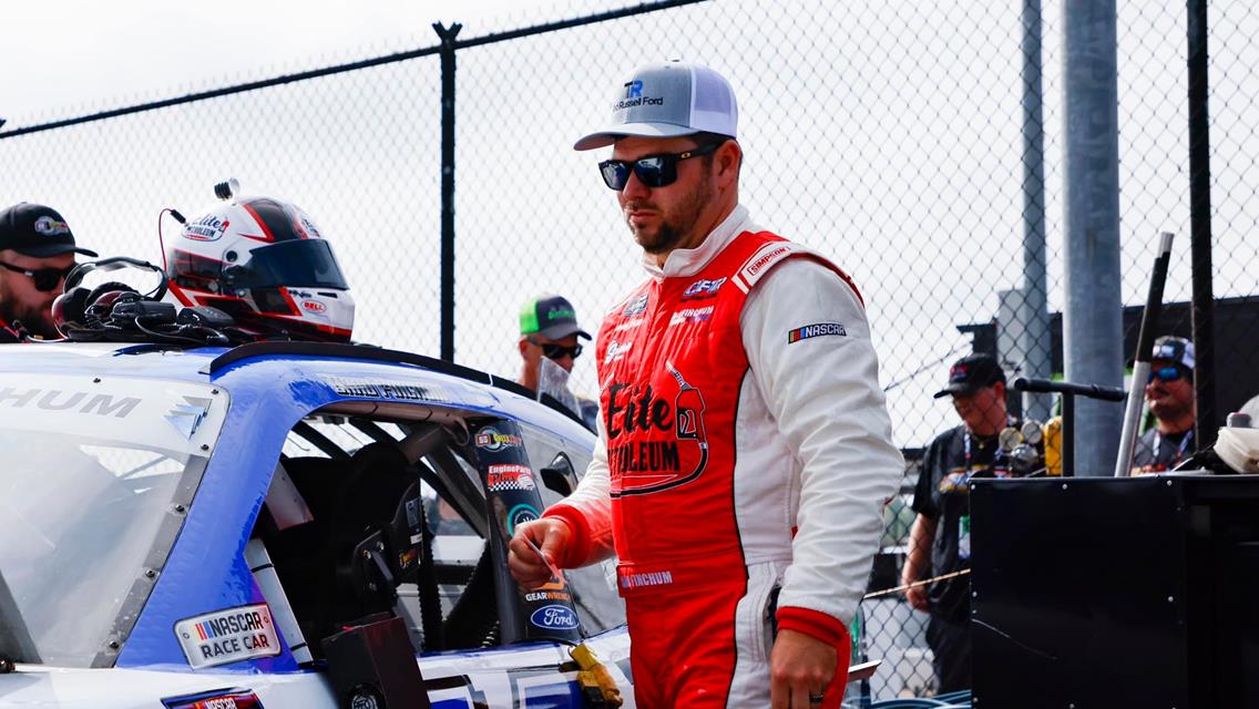 Chad Finchum ready for action with the Ted Russell Ford No. 14 SS GreenLight Racing / Ford Mustang at Darlington (S.C.) Raceway on August 31.