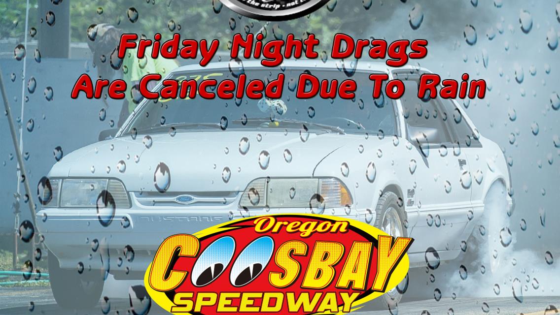 Friday Night Drags Rained Out Saturday &amp; Sunday Still ON