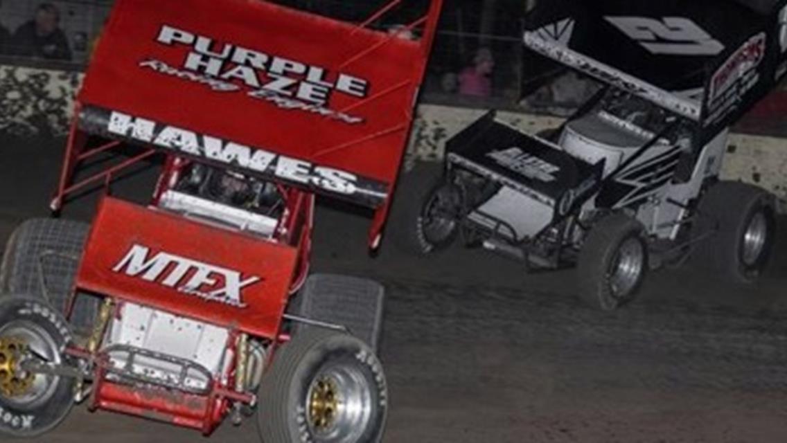 Hawes Earns First Career Winged Sprint Car Win